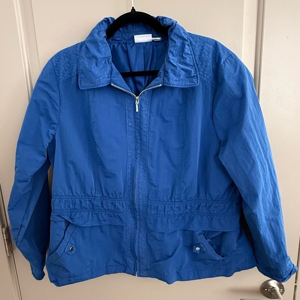 Chicos Zenergy Cobalt lightweight jacket weather protection sz 3 (equiv 14-16) - Picture 2 of 7